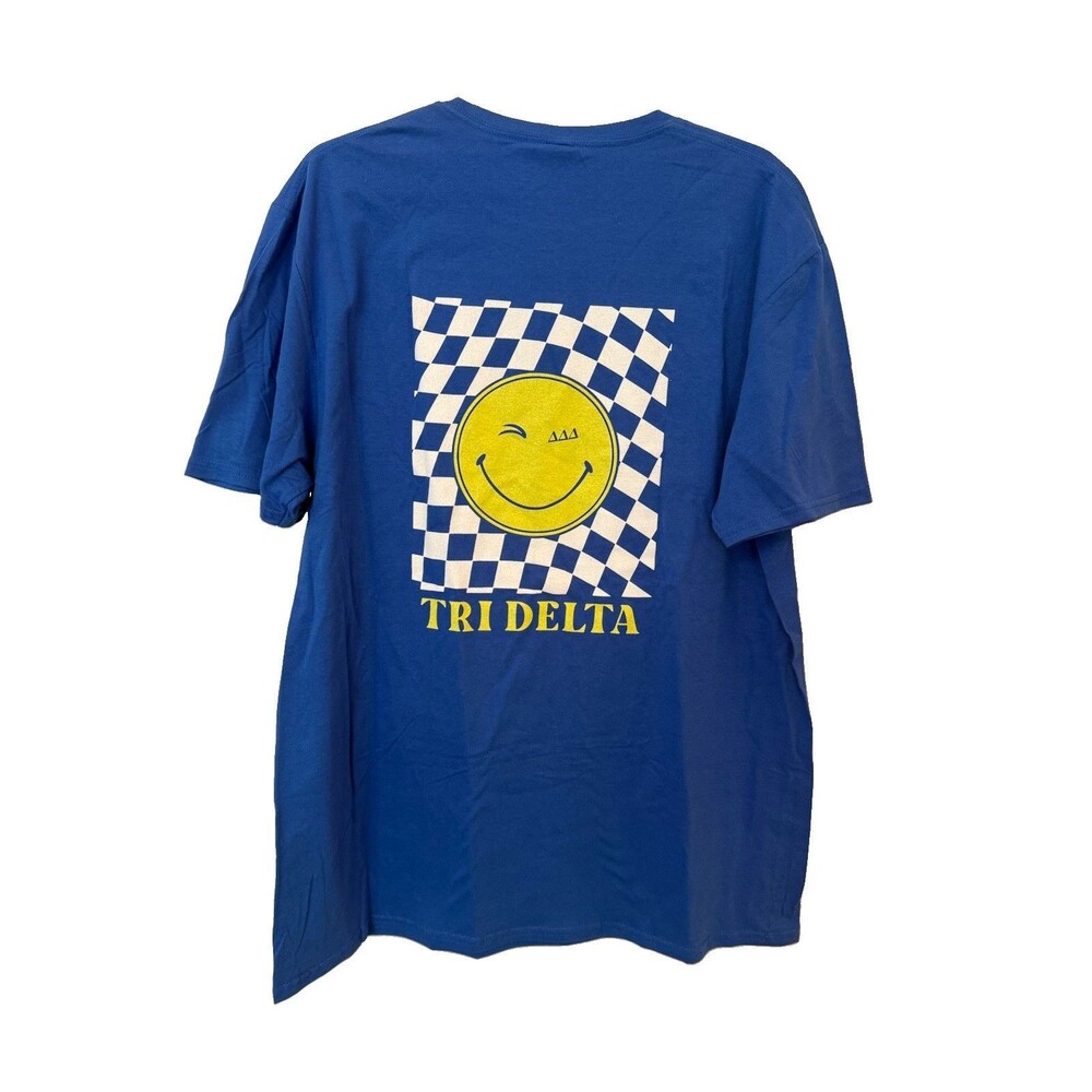 Delta Delta Delta Tri Delta Sorority letters Shirt Tee T-shirt XL Smiley Face